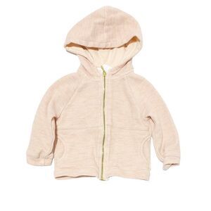 𝅺zara Mini Pink Knit Zip Up Hoodie with Elbow Patches